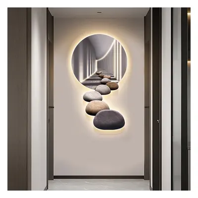 800mm LED Acrylic Modern Abstract Stone Corridor Wall Art Decor Living Room Bedroom