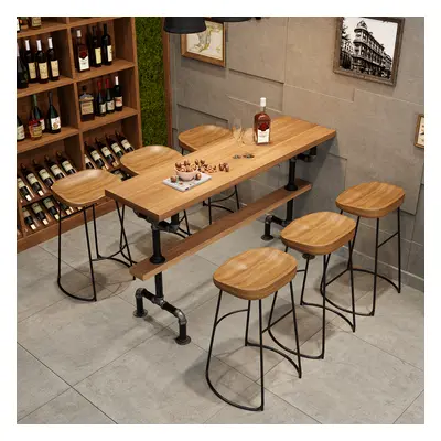 Bar Set 1800mm Industrial Bar Table with 4 Bar Stools Seats 2-4 People