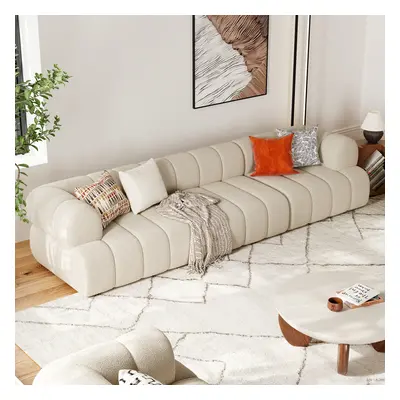 3120mm Channeled 3-Seater Boucle Sofa