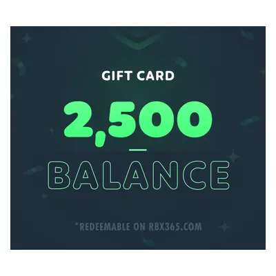 RBX365 2,500 Balance Gift Card