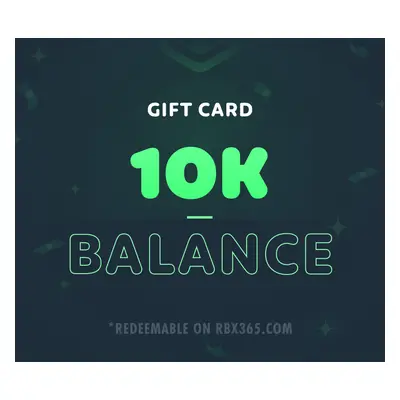 RBX365 10,000 Balance Gift Card