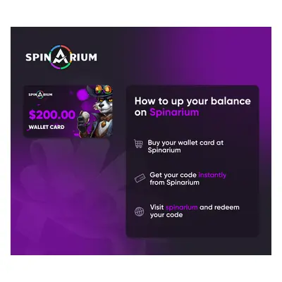 Spinarium.com $200 Wallet Card Code