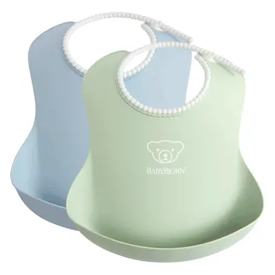 Baby Bib, 2-pack - Powder Green/ Powder Blue