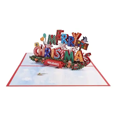 3D Merry Christmas New Year Pop-Up Card, Style 4