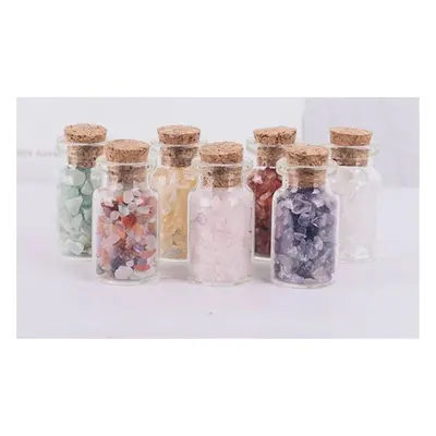 Seven Bottles of Gemstone Crystals and Healing Stones