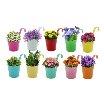 Daniel James Products Set of 10 Metal Hanging Flower Pots