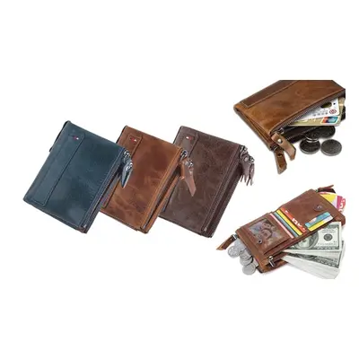 Men'sRFID Cow Leather Wallet,Brown,One