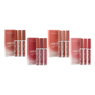 Three-Piece Matte Lip Gloss Set, Style A