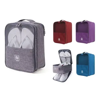 Three-Layer Travel Shoe Storage Bag, Purple,Medium