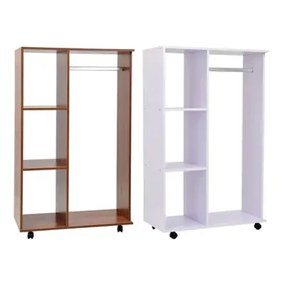 \Homcom Open Wardrobe with Hanging Rail and Storage Shelves, White