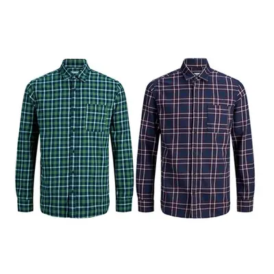 Jack & Jones Men'sCasual Checked Shirt, Forest Night,M