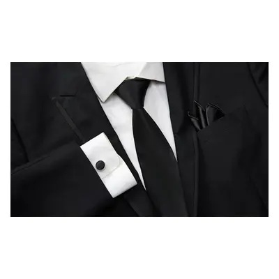 Men'sTie Handkerchief and Cufflink Gift Set, Black