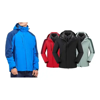 Water-Resistant Hooded Outdoor Jacket,Black,XXL