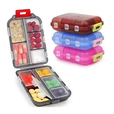 Pack of Two Travel Pill Boxes, Grey