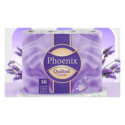 Phoenix Lavender Three-Ply Toilet Paper, 36 Rolls