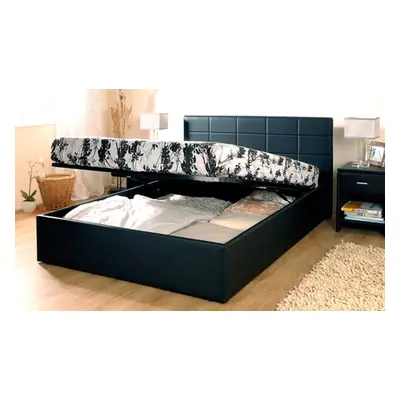 Chantilly Ottoman Bed Frame, Black,Double(4ft6),With Bamboo Mattress