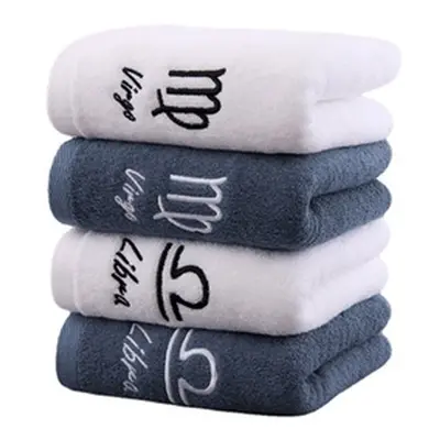 Star Sign Embroidered Towels, Scorpio,White,One