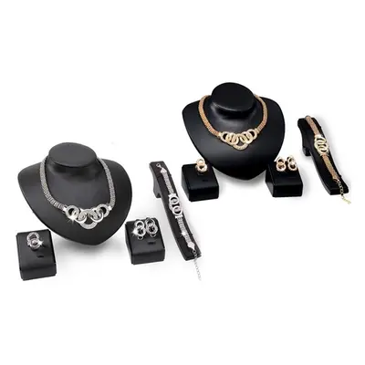 Four-Piece Mandorla Set Made with Crystals from Swarovski®, Gold,One