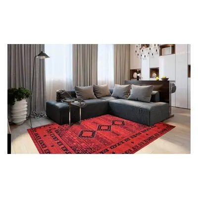 Vintage Worn-Effect Rug, Black,80x150cm