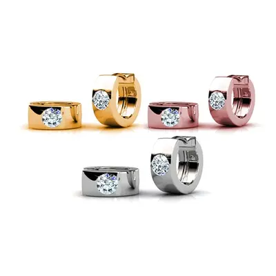 Huggie Earrings Made with Swarovski® Crystals, One of Each,Three