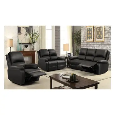 Recliner Sofa Sets, 3 Seater Sofa,Dark Grey,One