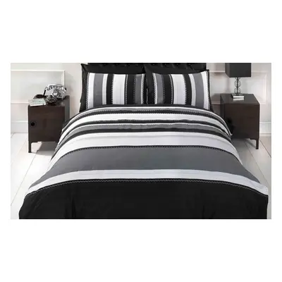 Detroit Striped Duvet Cover Set, Single,Grey