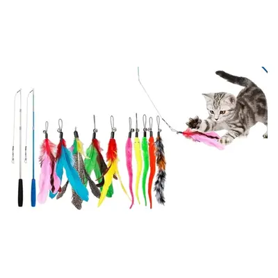 12-Piece Retractable Pet Wand Toy, Two