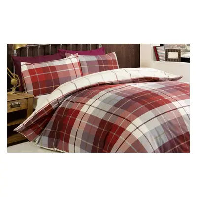 Soft Flannelette Bedding Duvet Set, King, Alpine Patchwork-Red