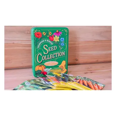 Green Seed Collection Tin, Tin with 10 Flower Seeds