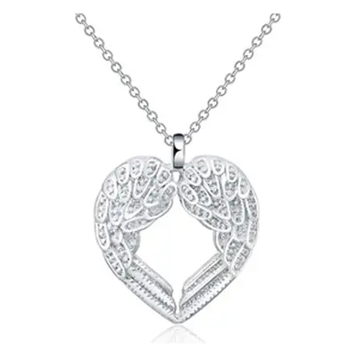 Angel Wings Heart Pendant Necklace