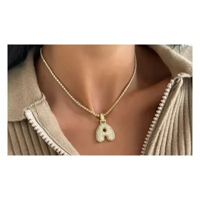 Charm Balloon Initial Letter Pendant Necklace,S