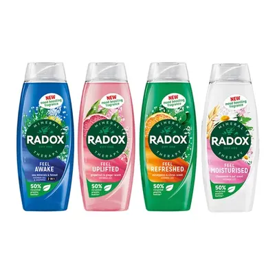 Radox Shower Gels 450ml, Feel Refreshed with Eucalyptus and Citrus Scent,12-Pack