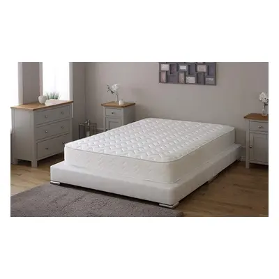 Micro-Quilted Memory Fibre Foam Open Coil Sprung White Zig-Zag Mattress, King