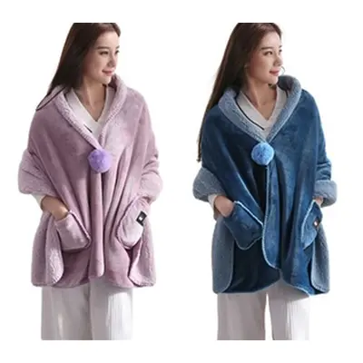 Women'sMultifunctional Shawl Cover Blanket,Pink