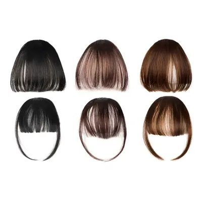 Artificial Hair Bangs, Black,Curtain Bangs,Three