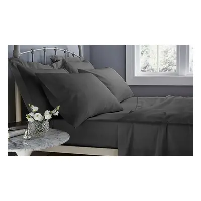 400TC Egyptian Cotton Fitted Sheet, King,Charcoal