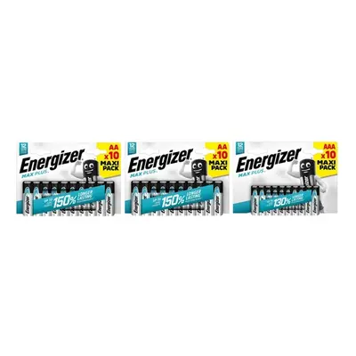 Energizer MaxPlus Alkaline AA or AAA Batteries, AA Max+ AAA Max,30 Pack