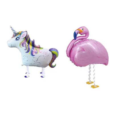 Walking Party Foil Balloons,Flamingo,Two