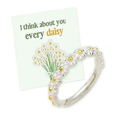 I Think About You Every Daisy Ring with Card, Two