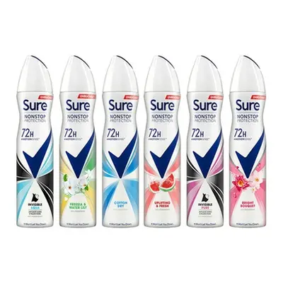 Sure 72-Hour Non-Stop Protection Aerosol Spray, Uplifting and Fresh Advance Deo,Three