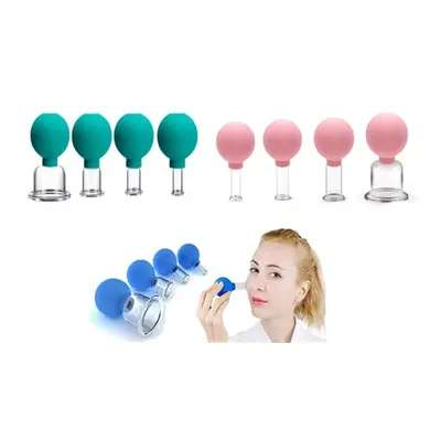 Four-Piece Facial and Body Cupping Therapy Set, Blue