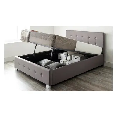 Fabric Ottoman Storage Bed, Grey,Single,without Mattress