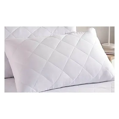 Pair Of White Non- Allergenic Quilted Pillow Protectors