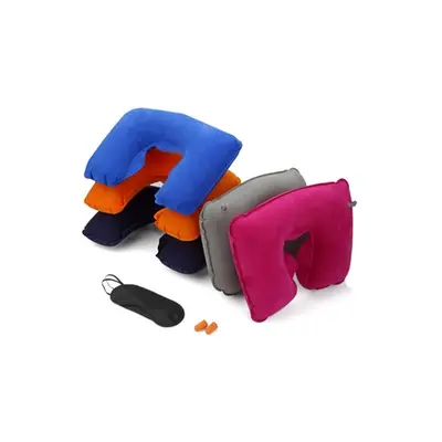 Three-Piece Pillow Earplugs and Eye Mask Set, Orange