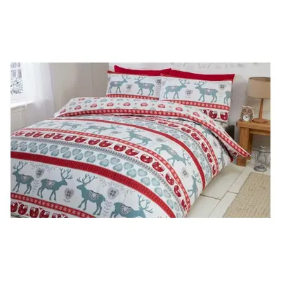 Scandi Brushed Cotton Printed Duvet Set,Single