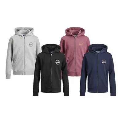 Jack & Jones Junior Sweat Zip Hoodies, Navy and Hawthorn Rose, Size 152