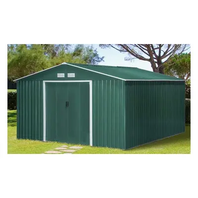 Outsunny Lockable Garden Shed Large, 9 x 6ft,Khaki