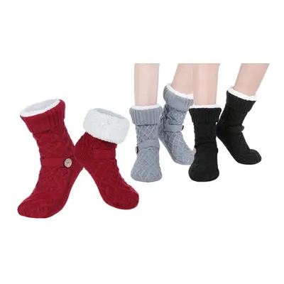 Cozy Nights Sherpa Fleece Lined Slipper Socks, Khaki