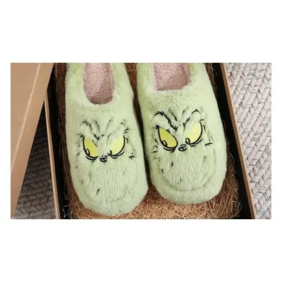 Slip-on Grinch-Inspired Slippers, UK 7.5 - 8