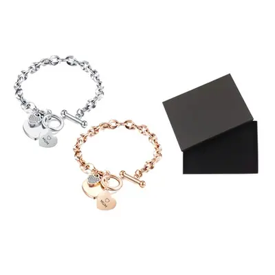 Mum Heart Toggle Bracelet made with Crystals from SwarovskiÂ®, RoseGold,One